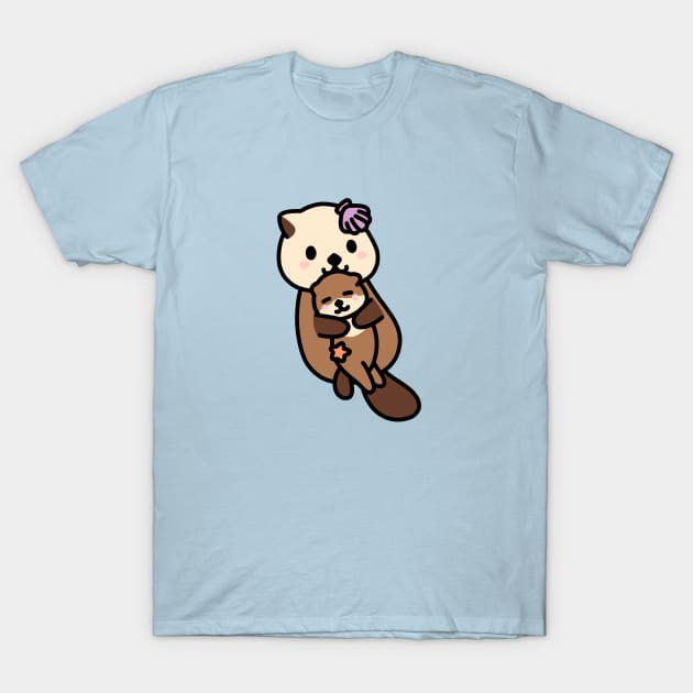 Mother's Day Otters T-Shirt by littlemandyart